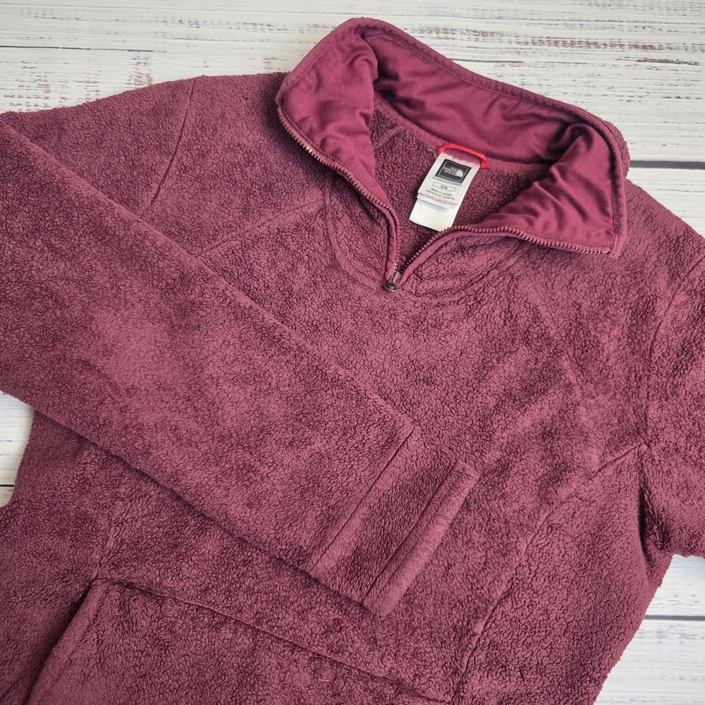 The North Face 1/4 Zip Mossbud Acadia Jacket Women's Size Medium Maroon Fleece